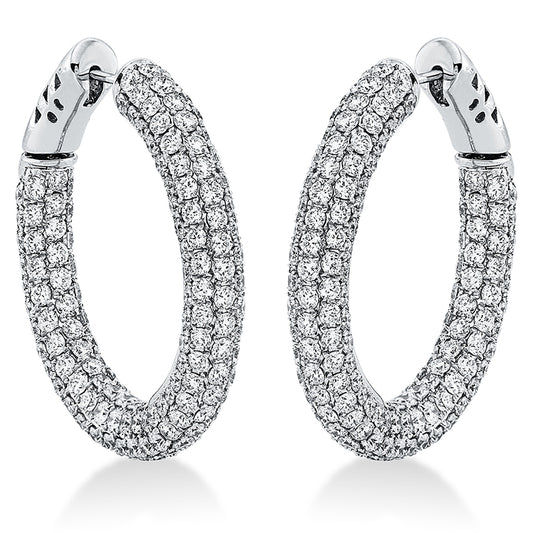 Creolen 18 kt WG, 352 Brill. 6,39 ct, TW-vsi