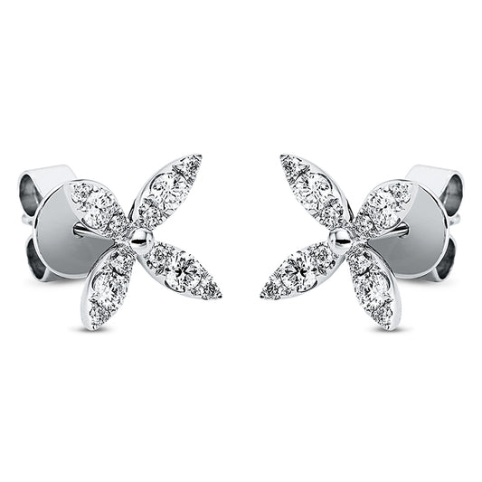 Ohrstecker 18 kt WG, 24 Brill. 0,48 ct, TW-vsi