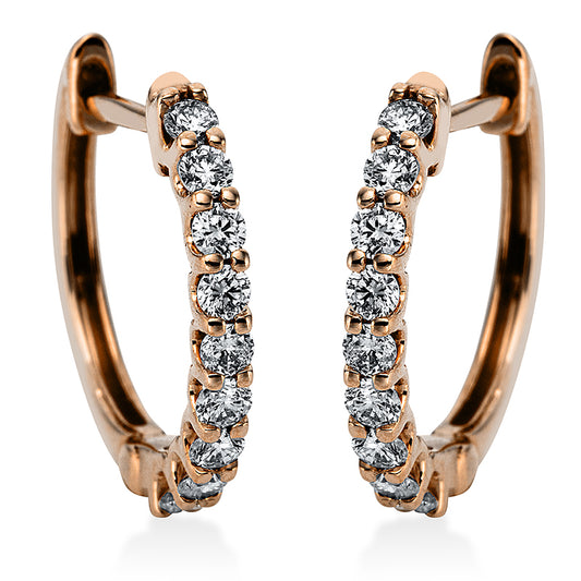 Creolen 18 kt RG, 18 Brill. 0,28 ct, W-si