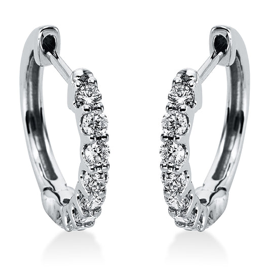 Creolen 18 kt WG, 16 Brill. 0,46 ct, W-si