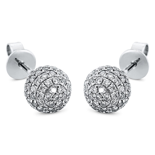 Ohrstecker 18 kt WG, 134 Brill. 0,71 ct, TW-si