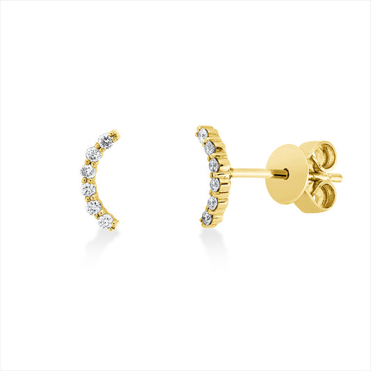 Ohrstecker 18 kt GG, Einzelstück, 6 Brill. 0,05 ct, TW-pi