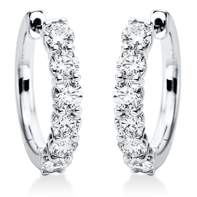 Creolen 18 kt WG, 12 Brill. 1,26 ct, TW-si