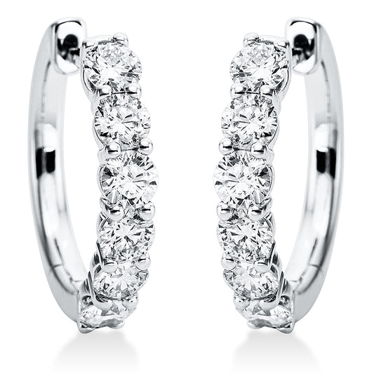 Creolen 18 kt WG, 12 Brill. 1,26 ct, TW-si
