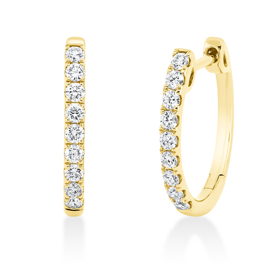 Creolen 18 kt GG, 18 Brill. 0,51 ct, TW-si