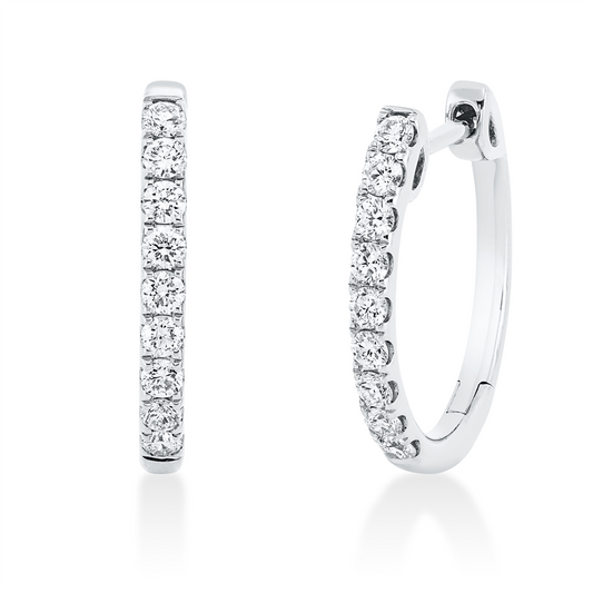 Creolen 18 kt WG, 18 Brill. 0,53 ct, TW-si