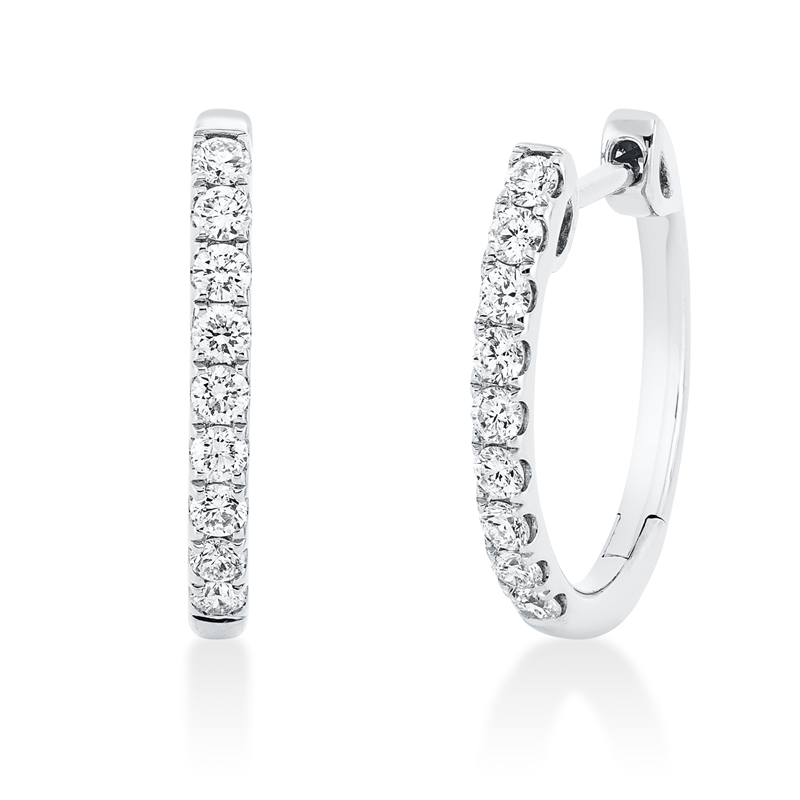 Creolen 18 kt WG, 18 Brill. 0,53 ct, TW-si