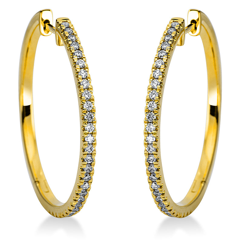 Creolen 18 kt GG, 58 Brill. 0,38 ct, TW-si