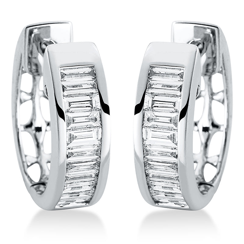 Creolen 18 kt WG, 22 Bag. 0,52 ct, TW-vsi