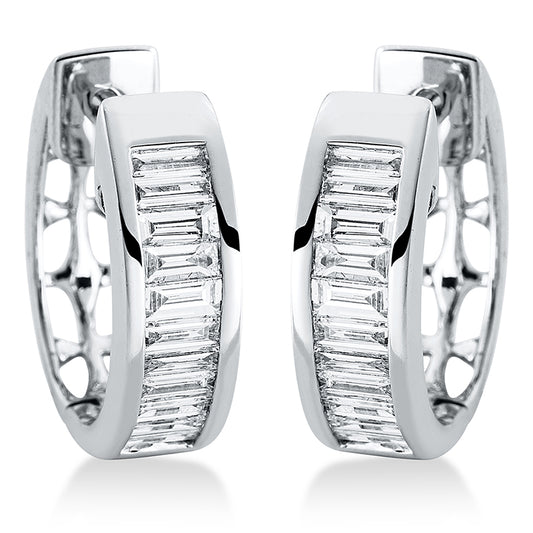 Creolen 18 kt WG, 22 Bag. 0,52 ct, TW-vsi