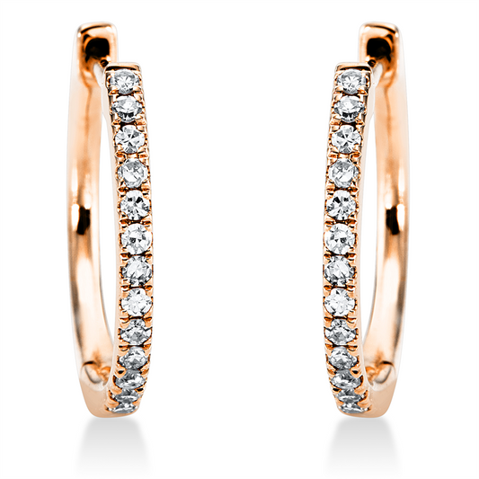 Creolen 18 kt RG, 28 Dia. 0,10 ct, TW-si
