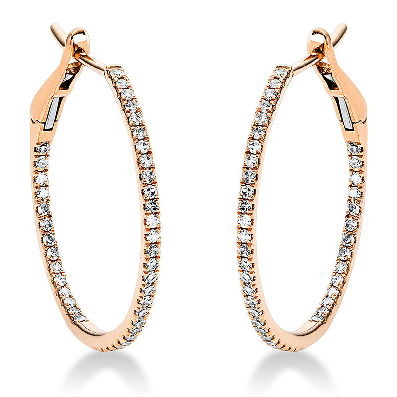 Creolen 18 kt RG, 86 Dia. 0,24 ct, TW-si