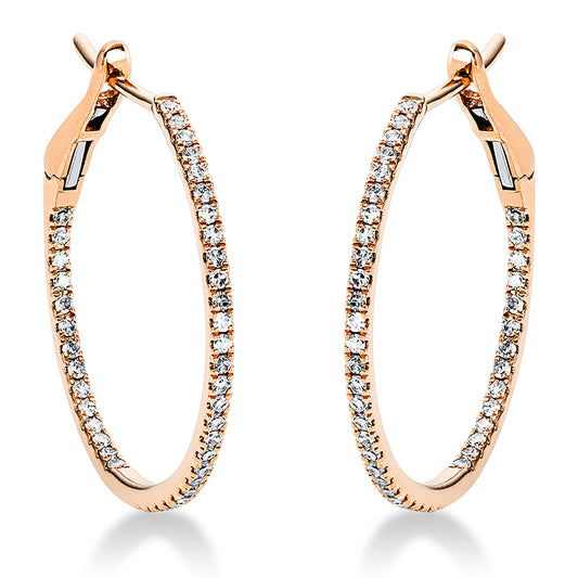 Creolen 18 kt RG, 86 Dia. 0,24 ct, TW-si