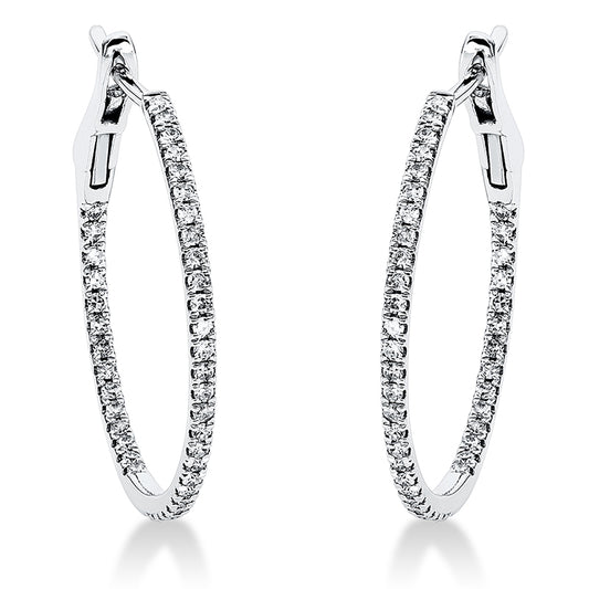 Creolen 18 kt WG, 86 Dia. 0,34 ct, TW-si