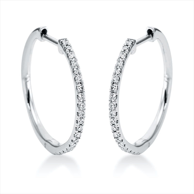Creolen 18 kt WG, 38 Dia. 0,17 ct, TW-si