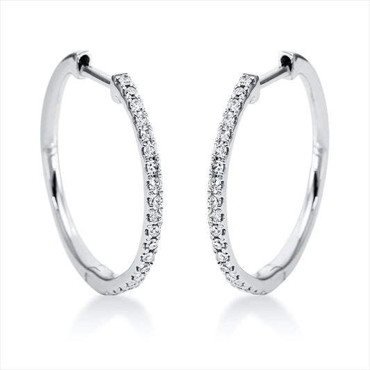 Creolen 18 kt WG, 38 Dia. 0,17 ct, TW-si