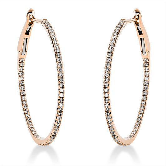 Creolen 18 kt RG, 118 Dia. 0,48 ct, TW-si
