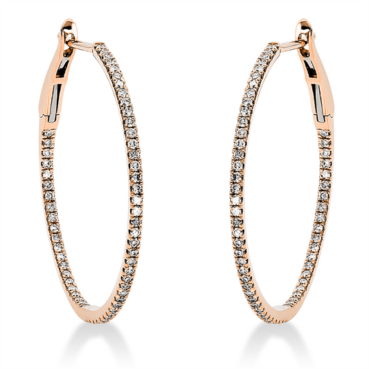 Creolen 18 kt RG, 118 Dia. 0,41 ct, TW-si
