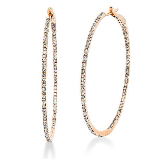 Creolen 18 kt RG, 188 Dia. 0,75 ct, TW-si
