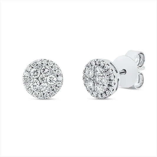 Ohrstecker 18 kt WG, 2 Brill. 0,03 ct, TW-si, 10 Brill. 0,22 ct, TW-si, 46 Brill. 0,14 ct, TW-si