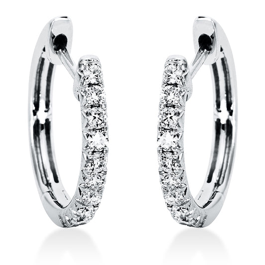 Creolen 18 kt WG, 20 Brill. 0,24 ct, TW-vsi/si