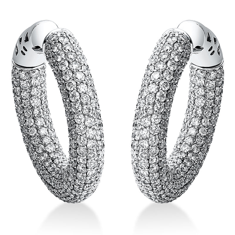 Creolen 18 kt WG, 692 Brill. 12,63 ct, TW-vsi/si