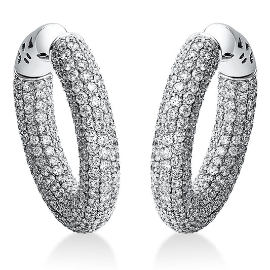 Creolen 18 kt WG, 692 Brill. 12,63 ct, TW-vsi/si