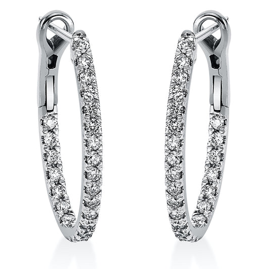 Creolen 18 kt WG, 34 Brill. 0,51 ct, TW-si, 12 Brill. 0,24 ct, TW-si