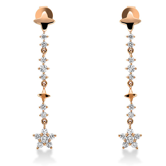 Ohrschmuck 18 kt RG, 26 Brill. 0,66 ct, W-pi