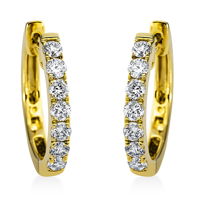 Creolen 18 kt GG, 14 Brill. 0,49 ct, W-pi
