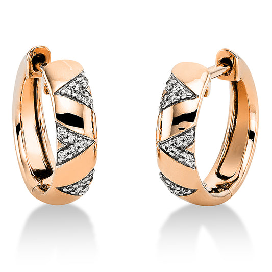 Creolen 18 kt RG, 30 Brill. 0,11 ct, TW-si