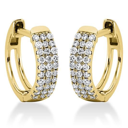 Creolen 18 kt GG, 60 Brill. 0,28 ct, TW-si