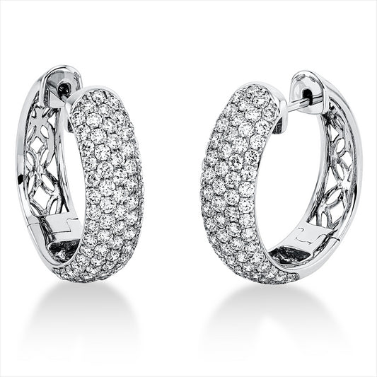 Creolen 18 kt WG, 158 Brill. 1,92 ct, TW-si