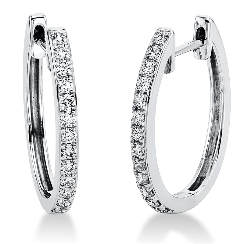 Creolen 18 kt WG, 26 Brill. 0,44 ct, TW-si