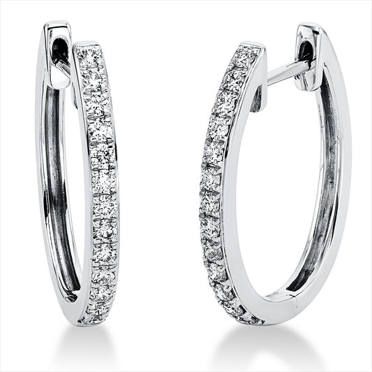 Creolen 18 kt WG, 26 Brill. 0,44 ct, TW-si