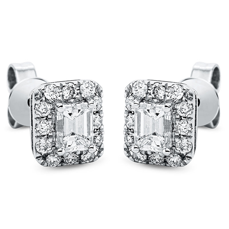 Ohrstecker 18 kt WG, 2 Sm.schliff 0,50 ct, TW-si, 24 Brill. 0,16 ct, TW-si