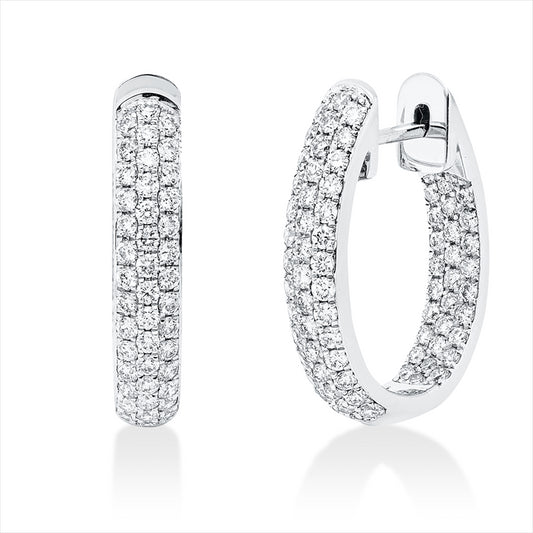 Creolen 18 kt WG, 142 Brill. 1,22 ct, TW-si