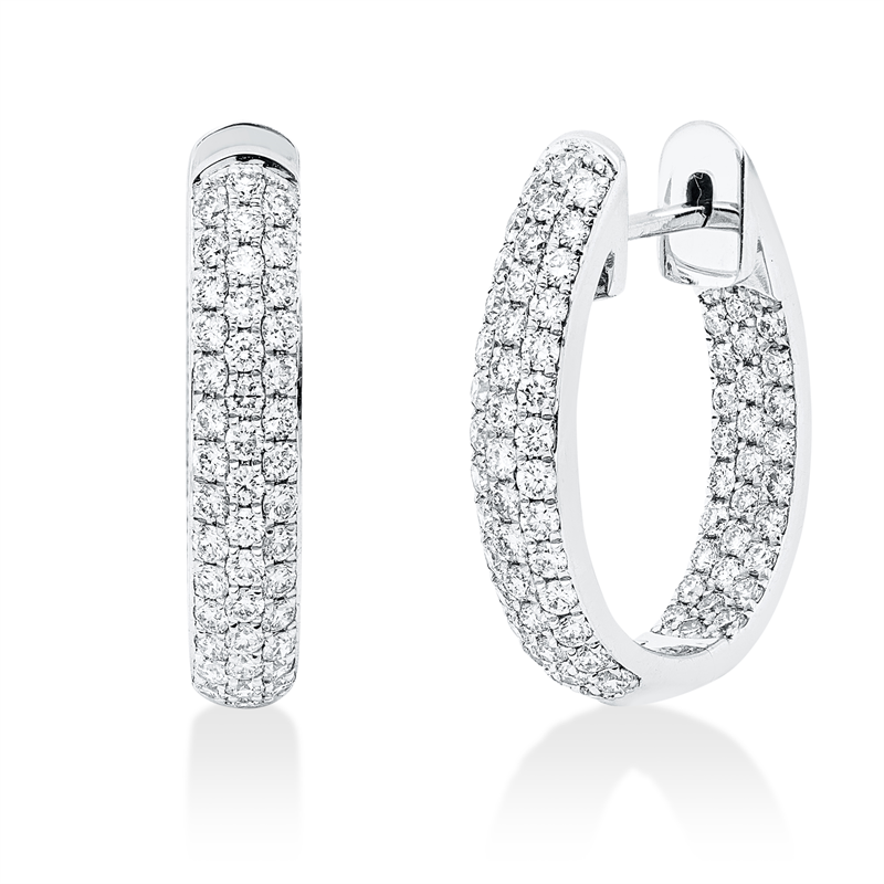 Creolen 18 kt WG, 142 Brill. 1,22 ct, TW-si