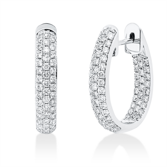 Creolen 18 kt WG, 142 Brill. 1,22 ct, TW-si