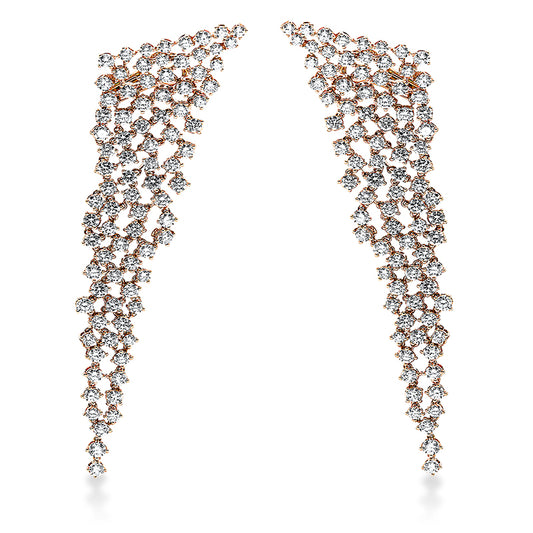 Ohrschmuck 18 kt RG, 172 Brill. 14,04 ct, TW-vsi