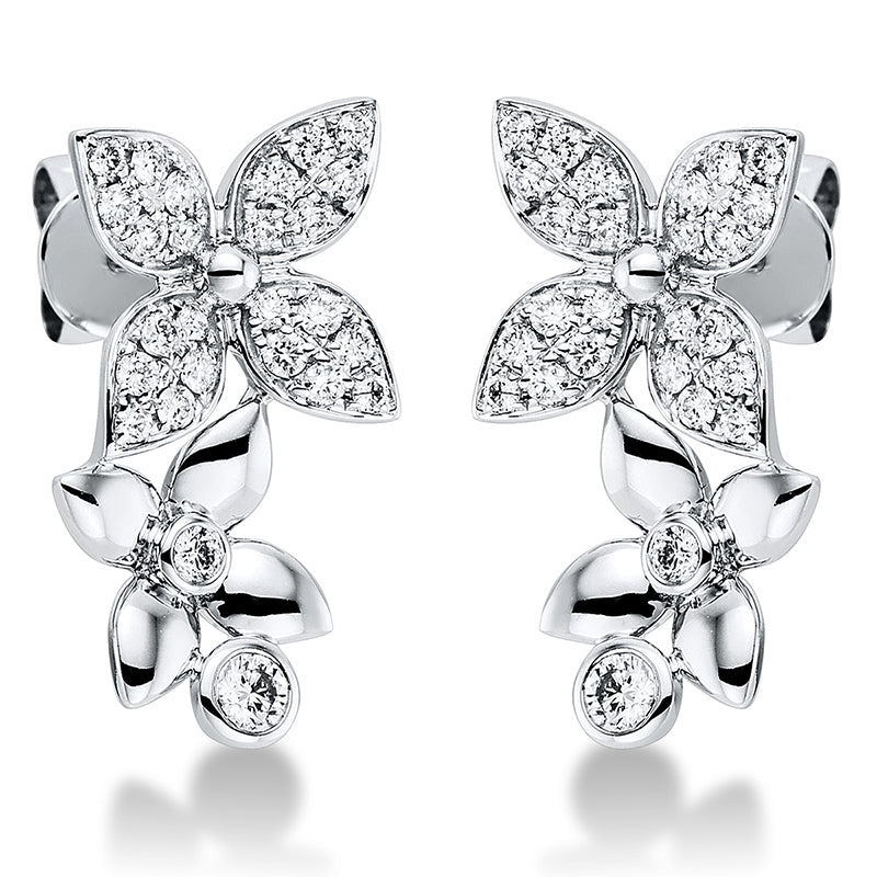 Ohrschmuck 18 kt WG, 52 Brill. 0,51 ct, TW-si