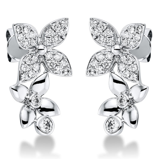 Ohrschmuck 18 kt WG, 52 Brill. 0,51 ct, TW-si