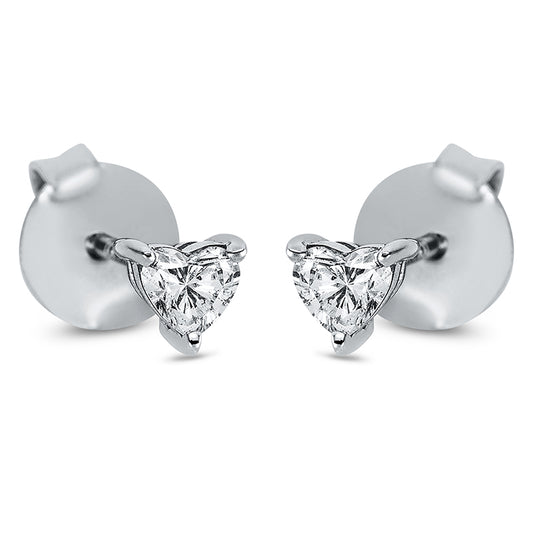 Ohrstecker 18 kt WG, 2 Herzschl. 0,28 ct, W-si