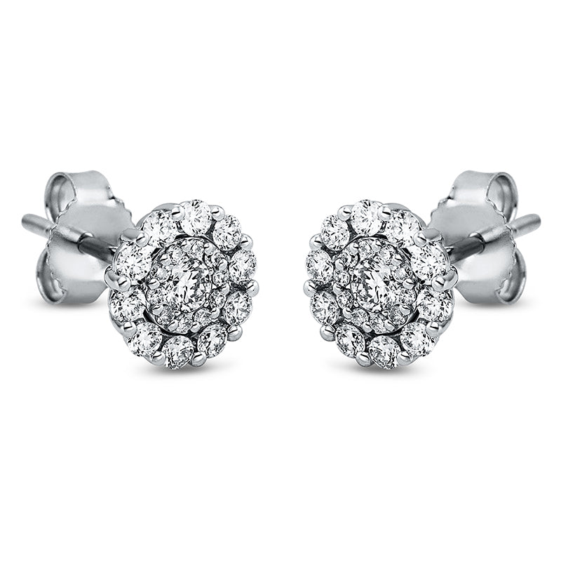 Ohrstecker 18 kt WG, 20 Brill. 0,05 ct, TW-si, 20 Brill. 0,25 ct, TW-si, 2 Brill. 0,08 ct, TW-si