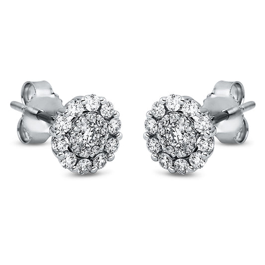 Ohrstecker 18 kt WG, 20 Brill. 0,05 ct, TW-si, 20 Brill. 0,25 ct, TW-si, 2 Brill. 0,08 ct, TW-si