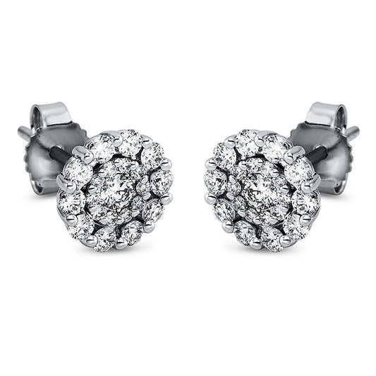 Ohrstecker 18 kt WG, 20 Brill. 0,08 ct, TW-si, 20 Brill. 0,36 ct, TW-si, 2 Brill. 0,08 ct, TW-si