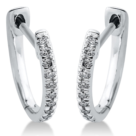 Creolen 18 kt WG, 22 Brill. 0,20 ct, TW-si