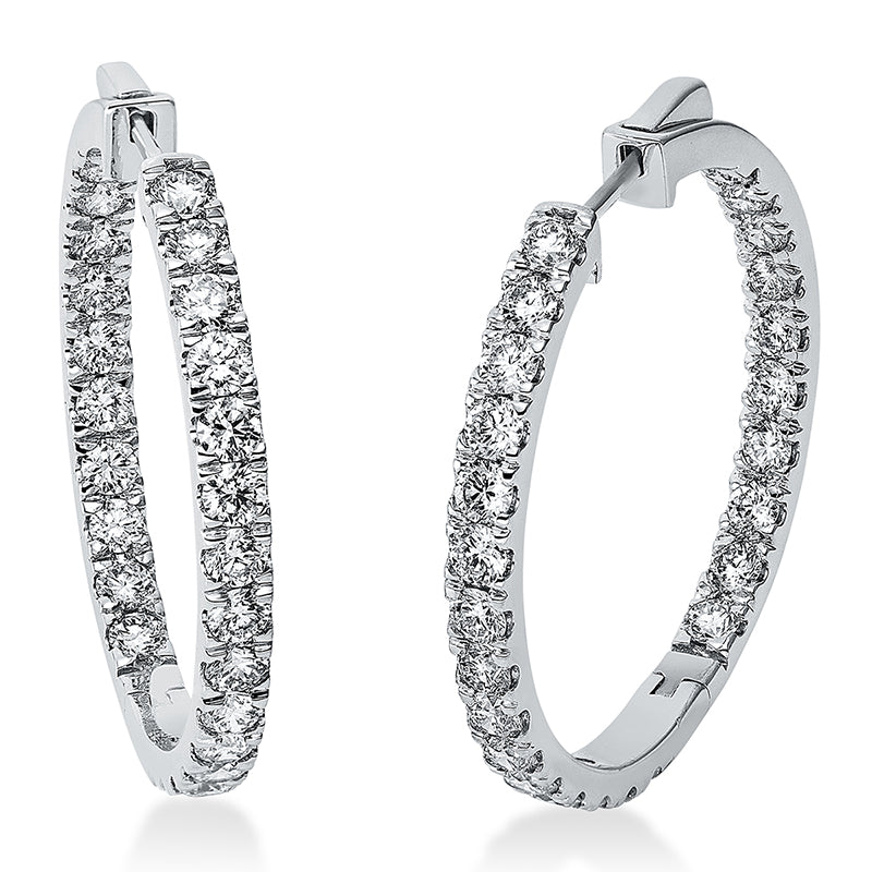 Creolen 18 kt WG, 50 Brill. 4,00 ct, TW-si