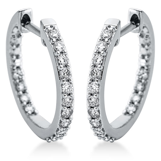 Creolen 18 kt WG, 30 Brill. 0,50 ct, TW-si