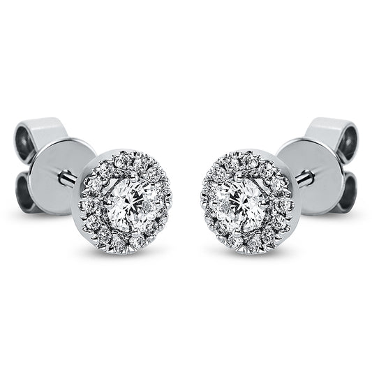 Ohrstecker 18 kt WG, 2 Brill. 0,28 ct, TW-si, 26 Brill. 0,10 ct, TW-si